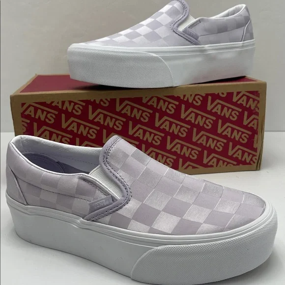 Vans Platform Sneakers Classic Slip-On Stackform
Satin Checkerboard Lilac Lavand - Picture 14 of 16